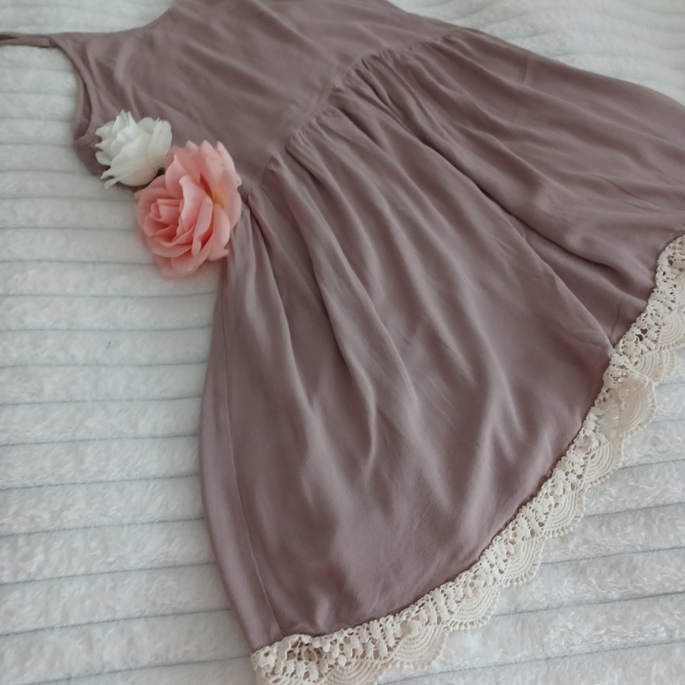 Anthropologie Mavonie Mauve Mini Dress Size Medium.